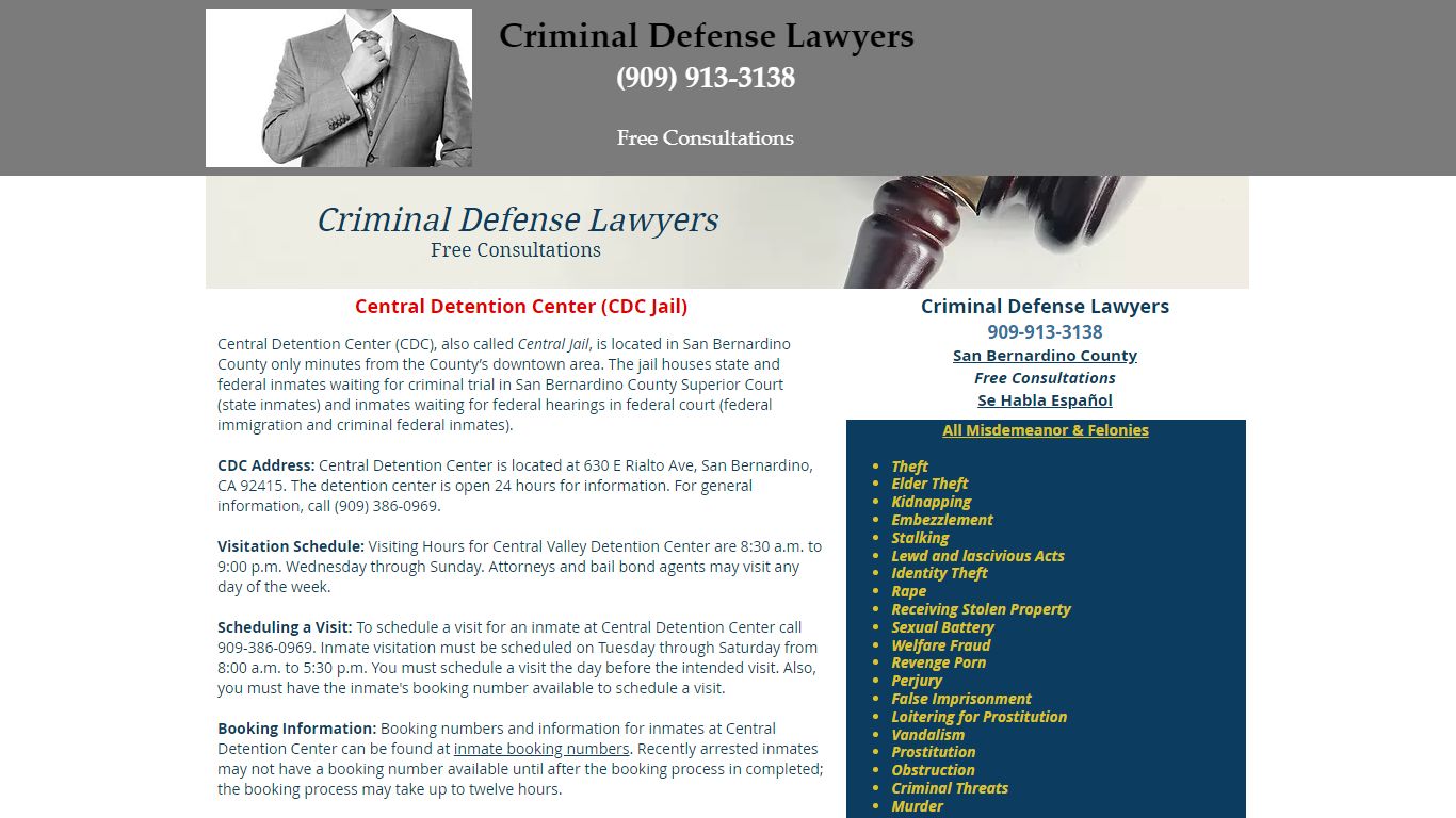 Central Detention Center CDC Information | Criminal Defense Lawyers